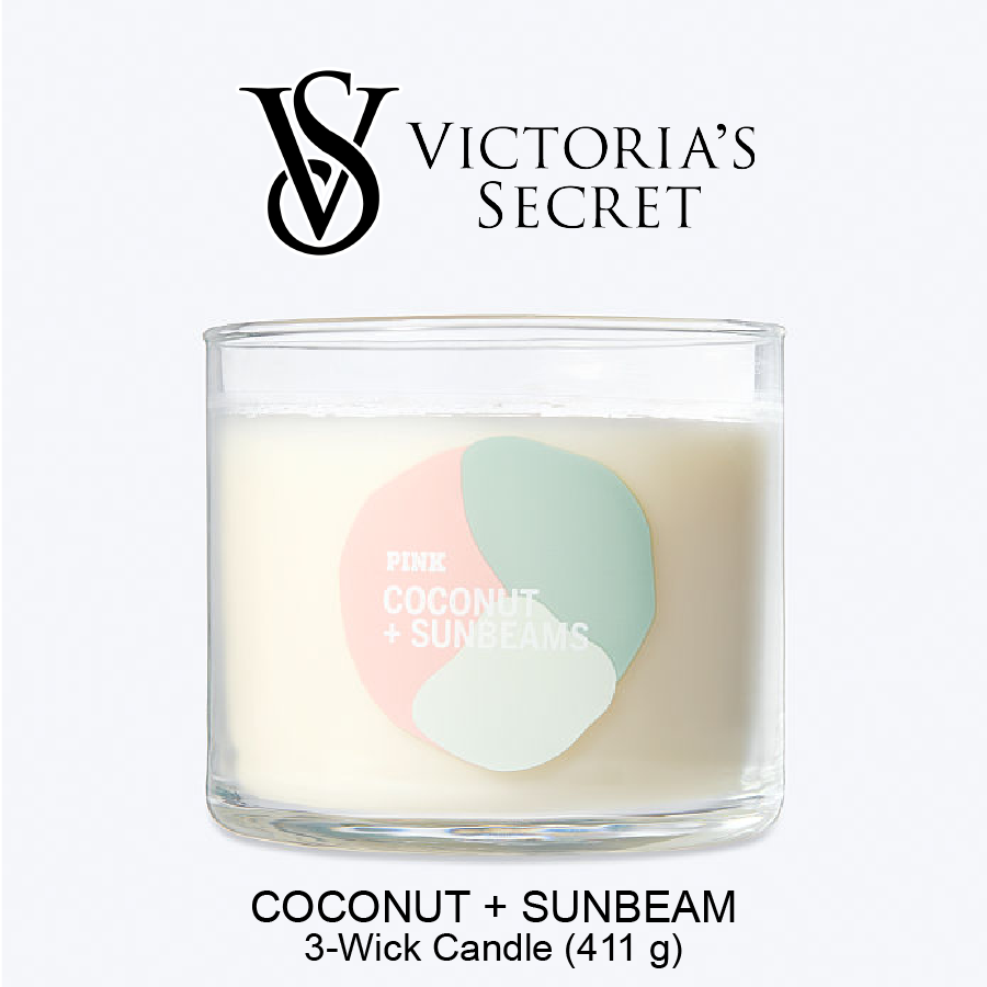 Victoria's Secret-Triple Wick Scented Candle-02 COCONUT + SUNBEAM - Fine Fragrance Candle - Image 1