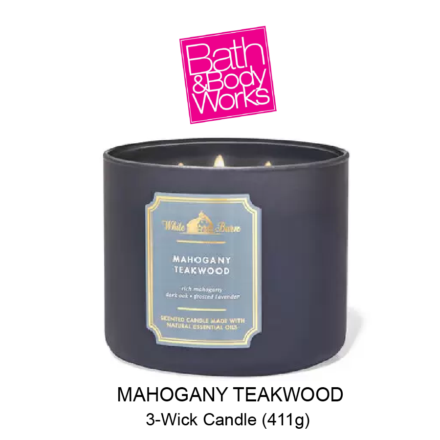 BB 3-Wick Candle 17-Aug-2021-03 White Barn Mahogany Teakwood 3-Wick Candle - Image 1