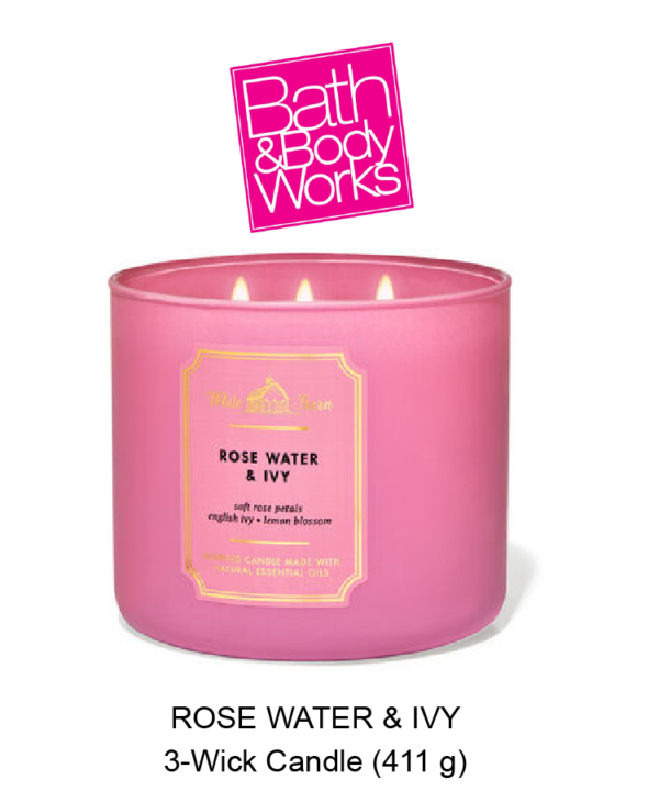 White Barn Rose Water & Ivy 3-Wick Candle