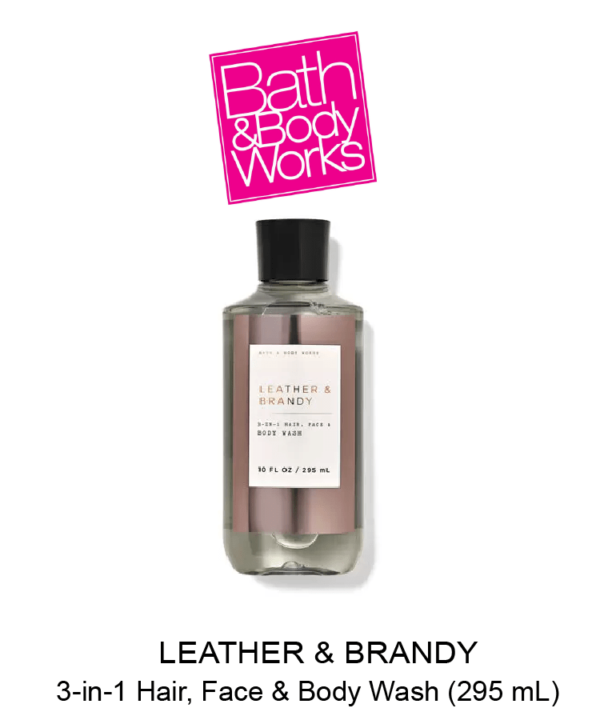 Mens LEATHER & BRANDY 3-in-1 Hair, Face & Body Wash