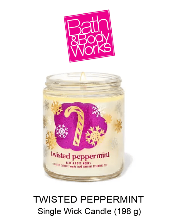 TWISTED PEPPERMINT Single Wick Candle