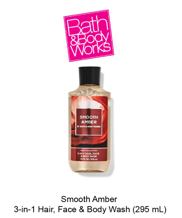 Mens Smooth Amber 3-in-1 Hair, Face & Body Wash