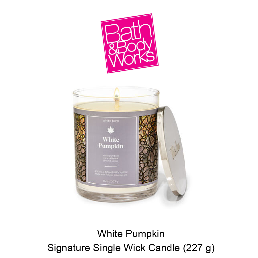 BB Signature Single Wick Candle Aug-31-2023-06 White Barn White Pumpkin Signature Single Wick Candle - Image 1