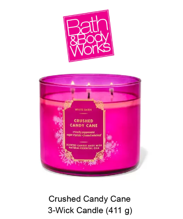 White Barn Crushed Candy Cane 3-Wick Candle