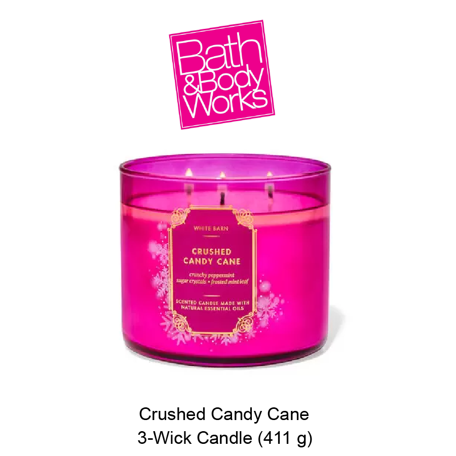BB 3-Wick Candle Nov-22-2023-01 White Barn Crushed Candy Cane 3-Wick Candle - Image 1