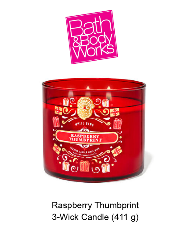 White Barn Raspberry Thumbprint 3-Wick Candle