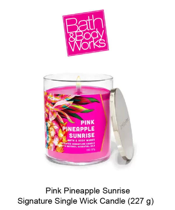 Pink Pineapple Sunrise Signature Single Wick Candle