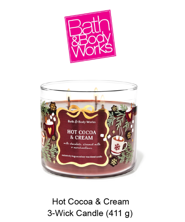 Hot Cocoa & Cream 3-Wick Candle