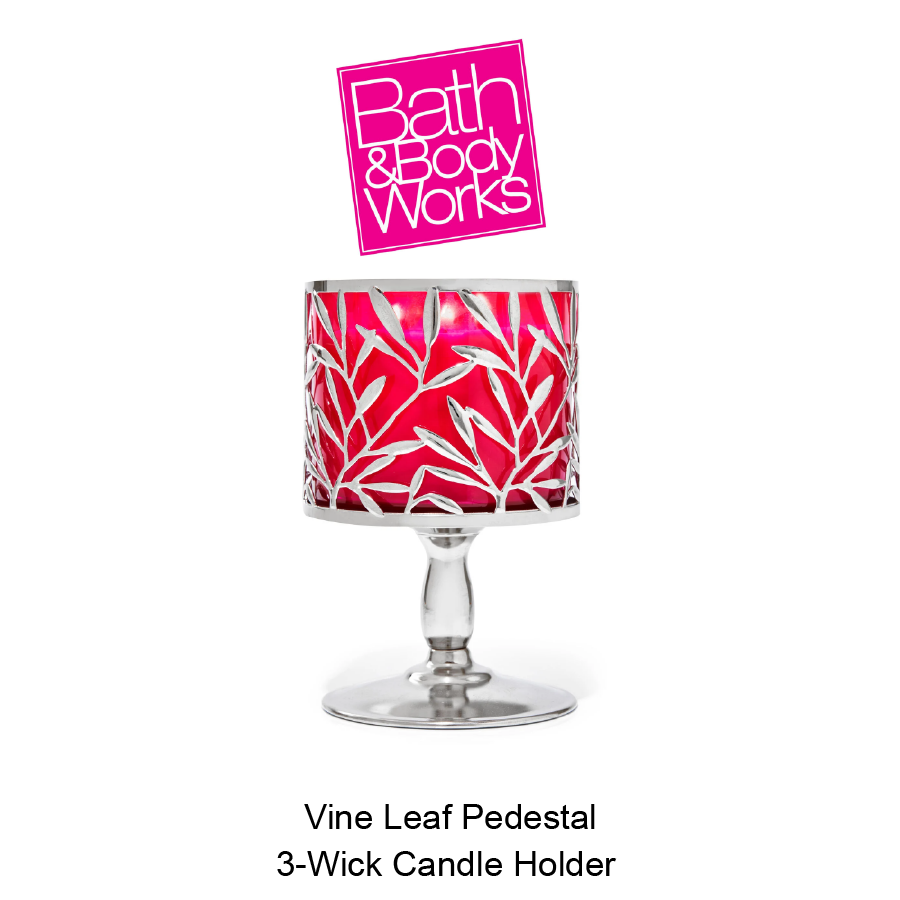 BB 3-Wick Candle Holder Jan-03-2025-02 Vine Leaf Pedestal 3-Wick Candle Holder - Image 1