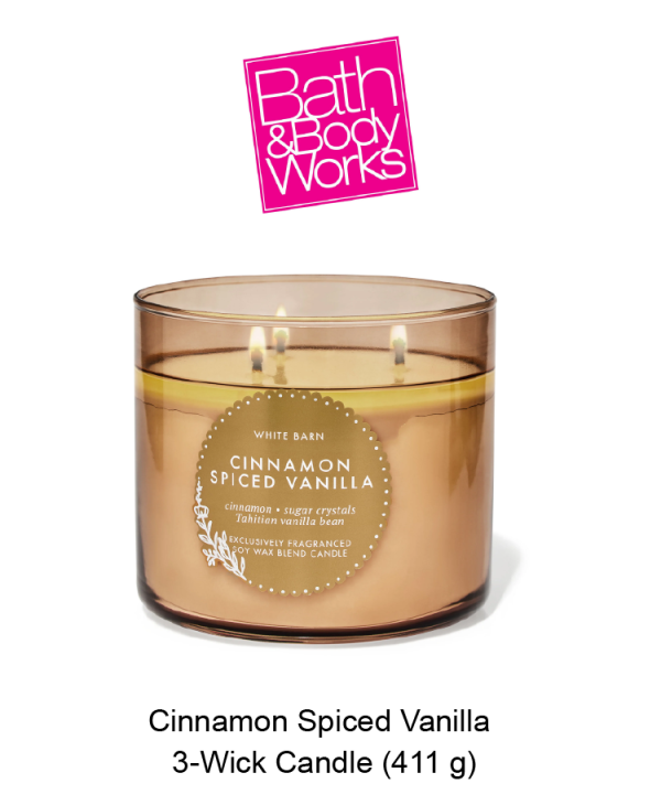 White Barn Cinnamon Spiced Vanilla 3-Wick Candle