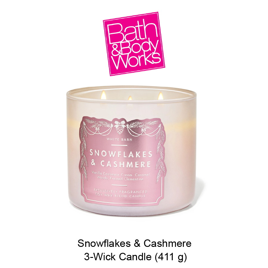 BB 3-Wick Candle Oct-09-2025-08 White Barn Snowflakes & Cashmere 3-Wick Candle - Image 1