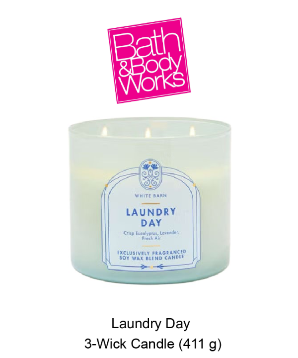 White Barn Laundry Day 3-Wick Candle