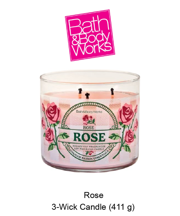 Rose 3-Wick Candle
