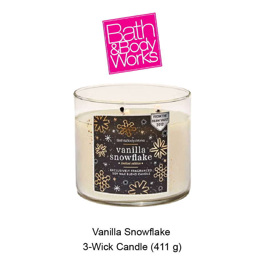 BB 3-Wick Candle Dec-06-2025-10 Vanilla Snowflake 3-Wick Candle - Image 1