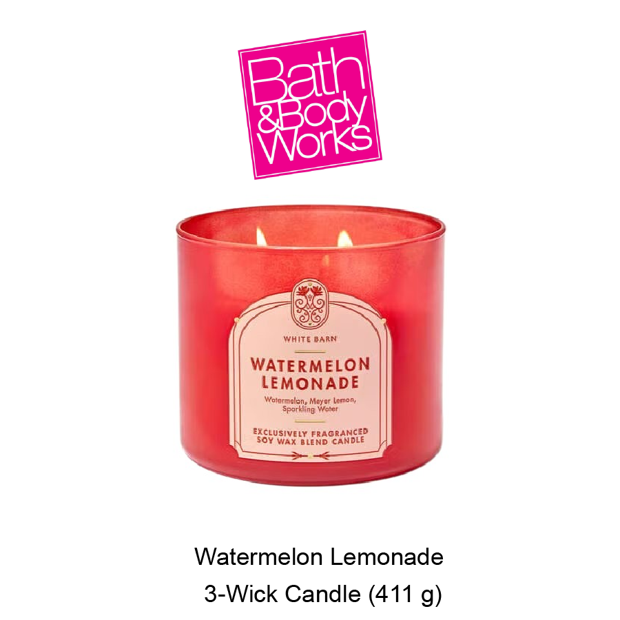 BB 3-Wick Candle Dec-06-2025-12 White Barn Watermelon Lemonade 3-Wick Candle - Image 1