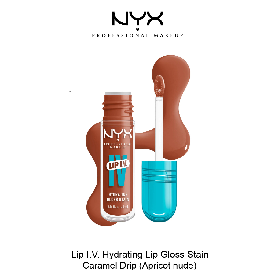 NYX Lip I.V. Hydrating Lip Gloss Stain Nov-26-2025-01 LIP I.V. HYDRATING LIP GLOSS STAIN- Caramel Drip - Image 1