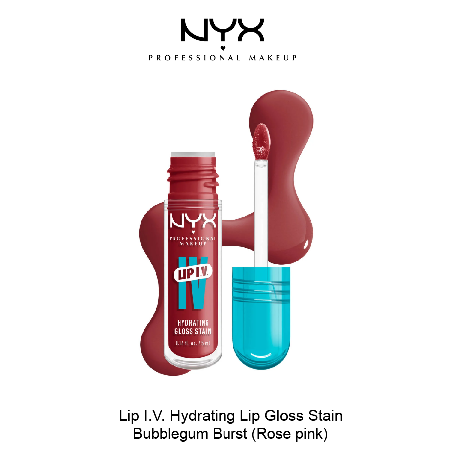NYX Lip I.V. Hydrating Lip Gloss Stain Nov-26-2025-19 LIP I.V. HYDRATING LIP GLOSS STAIN- Bubblegum Burst - Image 1